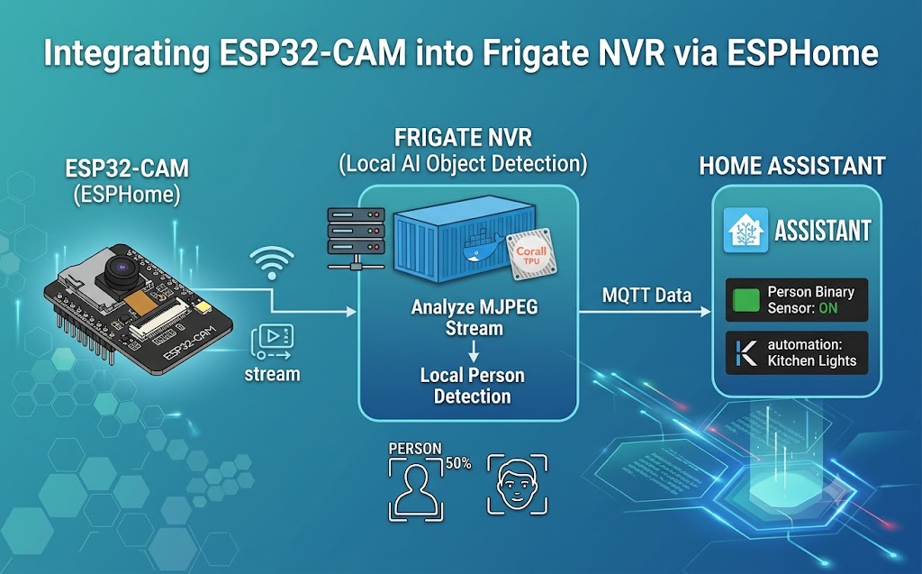 Bite-Sized Security: Hooking up an ESP32-CAM to Frigate NVR via ESPHome